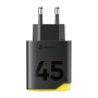 Tactical Minimi GaN adapter za hitro polnjenje z vrati USB-C / USB-A - 45W - črn