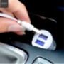 HOCO avto polnilnik z dvema USB vhodoma + strelovodni priključek za Apple iPhone / iPad / iPod - bela