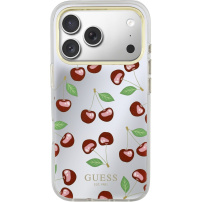 Guess Mirror Glitter Cherry zrcalni ovitek z MagSafe za iPhone 17 Pro - češnje