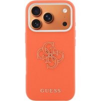 Guess Resin Logo ovitek za iPhone 17 Pro - oranžen