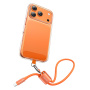 USAMS SJ784 2v1 silikonski polnilni in podatkovni Kabel in pašček - USB-C na USB-C - 30 cm - oranžen