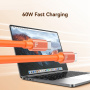 USAMS SJ784 2v1 silikonski polnilni in podatkovni kabel in trak - USB-C na USB-C - 30 cm - črn