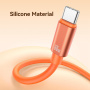 USAMS SJ784 2v1 silikonski polnilni in podatkovni kabel in trak - USB-C na USB-C - 30 cm - črn