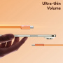 USAMS SJ783 pleten polnilni in podatkovni Kabel z osvetlitvijo - USB-C na USB-C - 1,2 m - oranžen