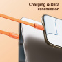 USAMS SJ783 pleten polnilni in podatkovni Kabel z osvetlitvijo - USB-C na USB-C - 1,2 m - oranžen