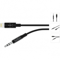 Belkin AUX strelovod s 3,5 mm vtičem za iPhone / iPad - 1,8 m - črna