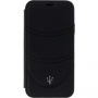 Maserati Granlusso Flip Case za iPhone X / XS - črna