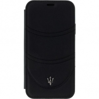 Maserati Granlusso Flip Case za iPhone X / XS - črna