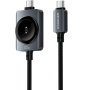 ESSAGER 2v1 univerzalen pleten polnilni Kabel - USB-C na magnetni plošček / USB-C - 1 m - črn