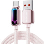 ESSAGER pleten polnilni in podatkovni Kabel z osvetlitvijo - USB-A na USB-C - 1 m - roza