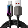 ESSAGER pleten polnilni in podatkovni Kabel z osvetlitvijo - USB-A na USB-C - 2 m - črn