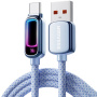 ESSAGER pleten polnilni in podatkovni kabel z osvetlitvijo - USB-A na USB-C - 2 m - moder
