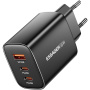 ESSAGER RC65WCF GaN hitri polnilnik z vrati 2x USB-C / USB-A - 65W - črn