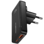 ESSAGER ES-CD61 GaN ultratanki hitri polnilnik z vrati USB-C / USB-A - 33W - črn