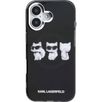 Karl Lagerfeld IML Choupette Trio Watercolor ovitek z MagSafe za iPhone 17 - črn