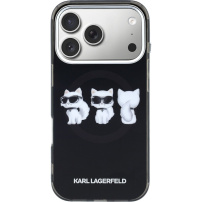 Karl Lagerfeld IML Choupette Trio Watercolor ovitek z MagSafe za iPhone 17 Pro Max - črn