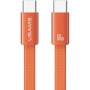 USAMS SJ783 pleten polnilni in podatkovni Kabel z osvetlitvijo - USB-C na USB-C - 1,2 m - oranžen