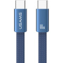 USAMS SJ783 pleten polnilni in podatkovni kabel z osvetlitvijo - USB-C na USB-C - 1,2 m - temno moder