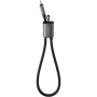 USAMS SJ784 2v1 silikonski polnilni in podatkovni kabel in trak - USB-C na USB-C - 30 cm - črn