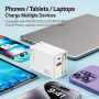 Komplet adapterja s priključki USB-C / USB-A in izvlečnega kabla USB-C - 80W - rumen