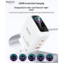 Yesido YC114 GaN adapter za hitro polnjenje z zaslonom in vrati 2x USB-C / USB-A - 140W - bel