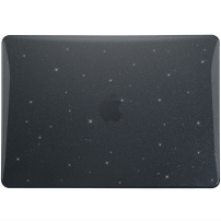 Svetleč prosojen ovitek z bleščicami za MacBook Neo (A3404) - črn
