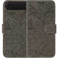 Preklopni etui z vzorcem čipke za iPhone Air - rjav