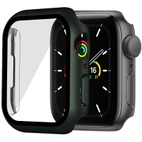 Mat zaščitni ovitek s kaljenim steklom za Apple Watch 45mm - olivno
