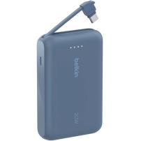 BELKIN Boost Charge prenosna baterija z integriranim kablom USB-C in vrati USB-C - 10 000 mAh - modra