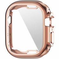 Metalni ovitek iz mehke plastike z zaščito zaslona za Apple Watch Ultra 49mm - roza-zlato