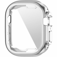 Metalni ovitek iz mehke plastike z zaščito zaslona za Apple Watch Ultra 49mm - srebro
