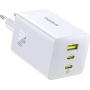 Baseus EnerFill FE11 GaN adapter za hitro polnjenje s priključki 2x USB-C / USB-A - 100W - bel
