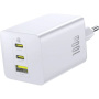 Baseus EnerFill FE11 GaN adapter za hitro polnjenje s priključki 2x USB-C / USB-A - 100W - bel