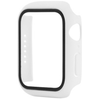 Zaščitni etui s kaljenim steklom za Apple Watch 44mm - bela