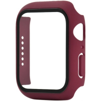 Mat etui s kaljenim steklom za Apple Watch 45mm - vinsko rdeč