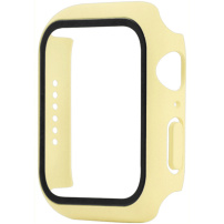 Mat etui s kaljenim steklom za Apple Watch 45mm - rumen