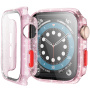 Zaščitno ohišje z bleščicami in kaljenim steklom za Apple Watch 38mm - roza