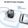 Toocki TC2220 GaN mini adapter za hitro polnjenje s priključki USB-C / USB-A - 20W - črn