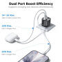 Toocki TC2220 GaN mini adapter za hitro polnjenje s priključki USB-C / USB-A - 20W - črn