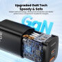 Toocki TCT20 polnilni adapter z vrati USB-C / USB-A in integriranim polnilnikom za Apple Watch - 20W - črn