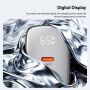 ESSAGER ES-CD64 GaN adapter za hitro polnjenje z zaslonom in priključki 2x USB-C / USB-A - 65W - črn