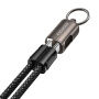 ESSAGER ES-X84 2v1 pleten polnilni in podatkovni kabel in pašček - USB-C na USB-C - 30 cm - črn