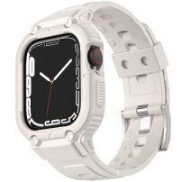 Odporen Armor etui s paščkom za Apple Watch 41mm / 40mm / 38mm - kremna