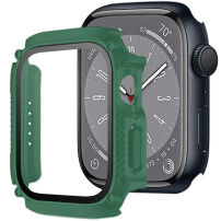 Odporen Armor etui s kaljenim steklom za Apple Watch 41mm - zelena