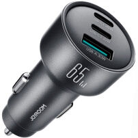JOYROOM CCN19 avtopolnilec z vrati 2x USB-C / USB-A - 65W - temno siva