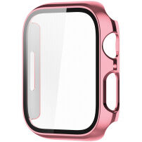 S kovino prevlečen zaščitni ovitek s kaljenim steklom Apple Watch 41mm - roza-zlato