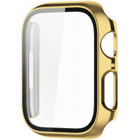 S kovino prevlečen zaščitni ovitek s kaljenim steklom Apple Watch 45mm - zlato