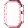 Kovinski etui okrašen s kamenčki za Apple Watch 40mm - roza