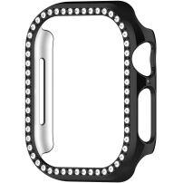 Metalni etui s kamenčki za Apple Watch 41mm - črn