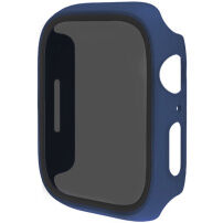 Maten etui s kaljenim Anti-Spy steklom za Apple Watch 41mm - temno moder